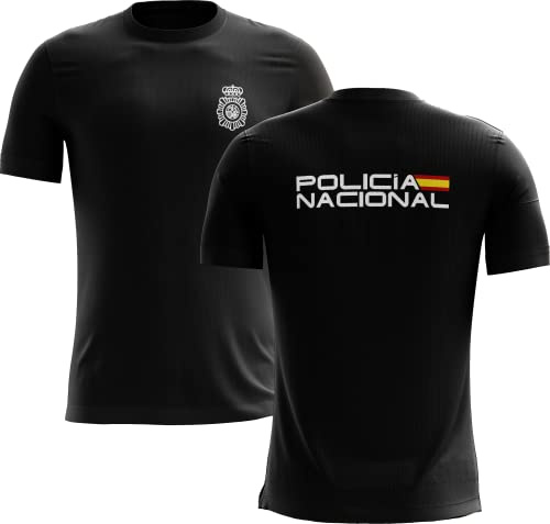 SERPOLICIA Camiseta de la Policia Nacional Nuevo Modelo. Camiseta técnica Deportiva 100% poliéster del Cuerpo Nacional de Policia. Apta para opositores a policia. Diseño Nuevo policía Nacional.