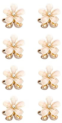 XPEX 8 Mini-Haarspangen, Diamant, kleine Haarspangen, Haarspangen für Damen, Mädchen, weich, Mini-Haarspangen für jeden Tag, Party, Hochzeit (weiß)