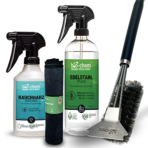 Bio-Chem - Set de 5 Produits nettoyant Barbecue et Four - Nettoyant degraissant 2 en 1 Produit Vaporisateur nettoyant Four - Decap Four et dégraissant Grille Barbecue