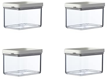 Mepal 4-tlg Vorratsdosen Spar-Set Omnia 700 ml Nordic White/Weiß Vorratsdose Frischhaltedose - ideal für die Aufbewahrung von trockenen Lebensmitteln