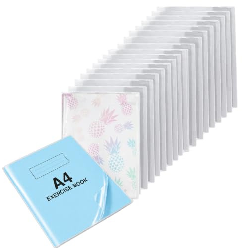 Exerz A4 Hefthülle klar wasserabweisend - Schutzhüllen zum Hineinschlüpfen für Notebooks, PVC-Hülle (20 Stück)