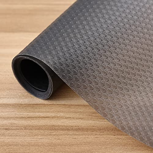KitchenRaku Drawer Liners, Anti-Slip Shelf Liners, Non-Adhesive Waterproof Washable Cupboard Cabinet Liners, Non-Slip Fridge Mats Sink Protectors (Black, 30x150cm)