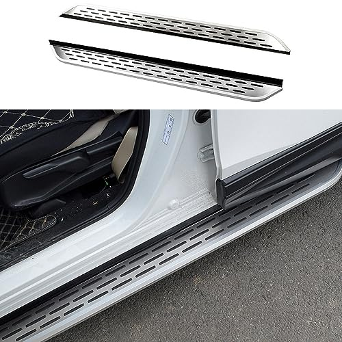 2 estribos laterales plateados con negro para Defender 90 2020-2023