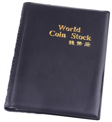 Münzsammelalbum,120 Pocket Münzen Sammelalbum Große Kapazität Sammlung Buch Münzhalter Halten 50P und 1 Pfund Münzen Münzsammelbuch für Briefmarken Medaillen Abzeichen Schwarz Coin