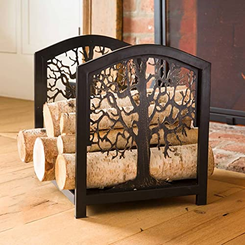 GTPBAO Portalegna per Camino Mini Portalegna da Ardere con Design Ad Albero, Porta-Legna da Pavimento per Portico Posteriore/sotto La Grondaia/Camera Familiare, 42×35×40cm