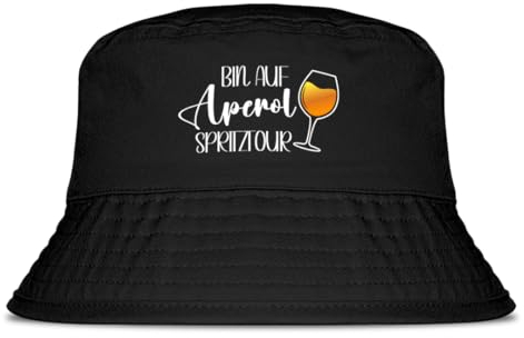 Prozente Momente Bin auf Spritztour Fischerhut | Anglerhut | Sonnenhut | Sommer | Party | Lustige Sprüche | OneSize | Malle | hochwertig | Schwarz