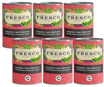 Fresco Complete-Menü Vegetarisch 6 x 400g Rote Beete, Tomate & Paprika | schonend dampfgegart | Frei von schlecht verdaulichen Füllstoffen | optimale Ergänzung zu den Fleisch Menüs von Fresco