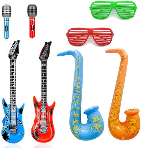 8 chitarre gonfiabili, chitarre gonfiabili, chitarre gonfiabili, per feste e cosplay