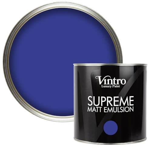 Vintro Luxury Matt Emulsion - Smooth Chalky Finish Multi Surface Paint for Walls, Ceilings, Wood and Metal 2.5L (Raphael Blue, 2.5 Litres)