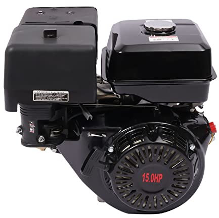 HUSPOO 4-Stroke 15 HP Petrol Engine, 9.7Kw Go Kart Engine, Portable Manual Recoil Start Motor Engine, 420CC OHV Single Cylinder Gasoline Engine for Industrial and Agricultural Work (Black)