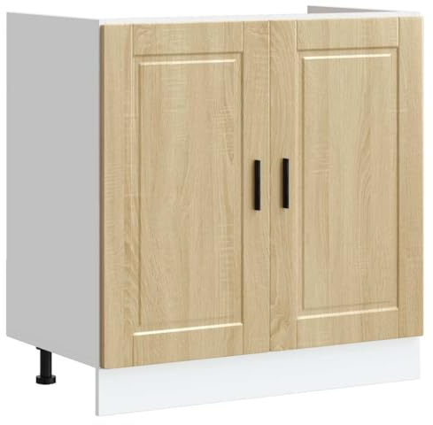 vidaXL Diskbänk underskåp sonoma-ek 80x46x81,5 cm konstruerat trä