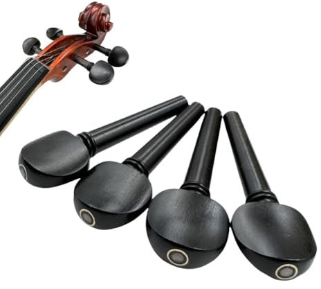 HDYNUZ 4 Stücke Ebenholz Cello Stimmwirbel Violine Ebenholz Stimmwirbel Ersatzteile Saiteninstrument Zubehör(Cello Tuning Pegs,3/4)