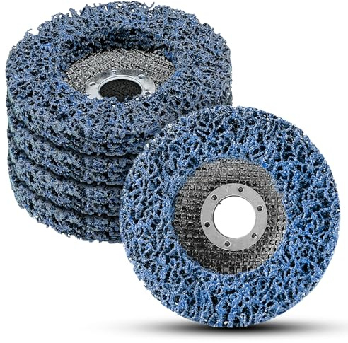 NuoDunco 125MM CSD Scheibe Schleifscheiben,5 Stück blaue Reinigungsscheiben, Nylon Flex Scheiben Entfernung Von Farben Rost für Winkelschleifer