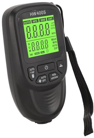 Lack-Dickenmessgerät, Beschichtungsdickenmessgerät 0–2000 um, 3 Messeinheiten, Lackdickenmessgerät für die Herstellung von Metallverarbeitung, Dicke (BLACK)
