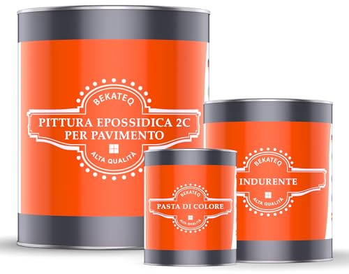 BEKATEQ 2C Resina epossidica 1kg Avorio chiaro I Pittura per pavimenti industriali, garage, officine I Vernice per calcestruzzo a basso odore, rivestimento per pavimenti interni e esterni BE-702