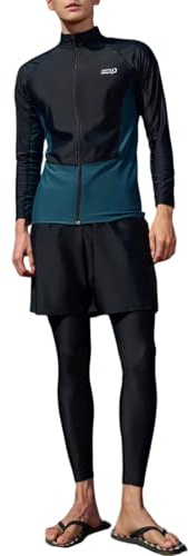 Bauzuoyo Neoprenanzug Herren Schwimmanzug 3 Teiliges Sport Set Lang UV-Anzug Surfanzug Langarm Sommer Elastischer Schnelltrocknend Badeanzug für Schnorchel Kajak Schutzkleidung Fahrradanzug