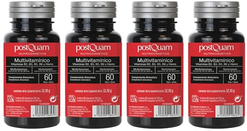 PostQuam - Multivitamínico 240 Cápsulas - Complejo de Vitaminas y Minerales Esenciales - Energía, Sistema Inmunológico y Vitalidad Diaria - Alta Absorción