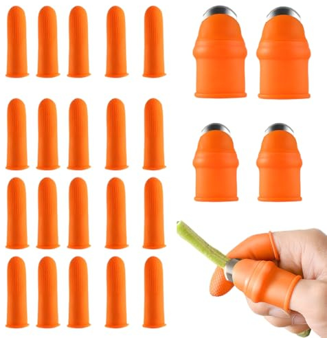 COYUN 24 Pezzi Proteggi Dita, Coperture Dita Protezione per le Dita Riutilizzabile Copridita Elastici Protezione Antitaglio per Lavoro, Giardino, Cucina, Scultura, Creazioni Fai Da Te