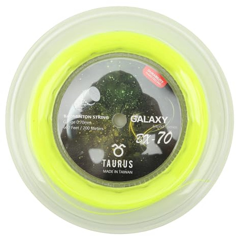 MOTOULAX POWERTI BX70 Badminton Rackets String High Elastic Nylon Badminton Racquet String 0.7mm Badminton String 200m Reel (Fluorescent Yellow)