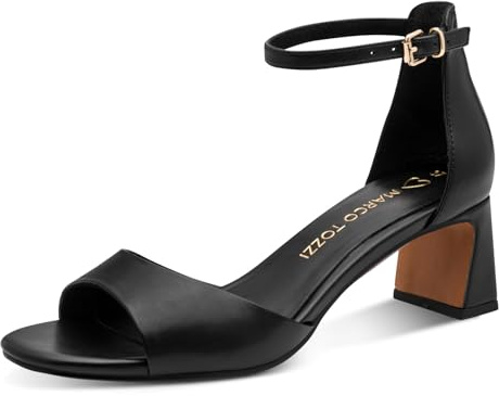 MARCO TOZZI sandalo da donna morbido plantare Feel Me fodera interna morbida estivo, nero (BLACK), 40 EU