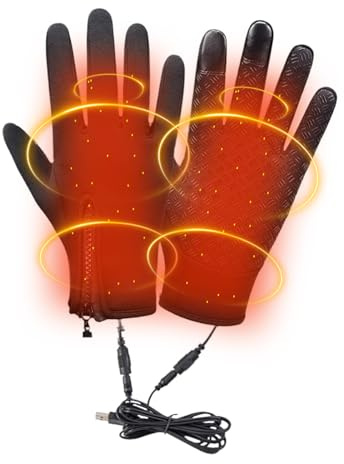 Générique Gants Moto Chauffants | Gants d'hiver Chauffants USB pour Vélos,Mitaines Tactiles Rechargeables pour Hiver Hommes Femmes Moto Vélo Randonnée Ski Sports Extérieur Conduite