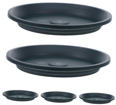 NUOBESTY 5 Piezas Bandejas para Plantas Verde Gruesas Recipientes de Drenaje para Macetas Bandejas de Captura de Agua para Bonsáis Suculentas y Cactus Uso Interior y Exterior