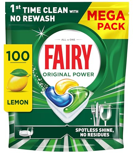 Fairy Original Power Dishwasher Tablets Lemon, 100 Capsules