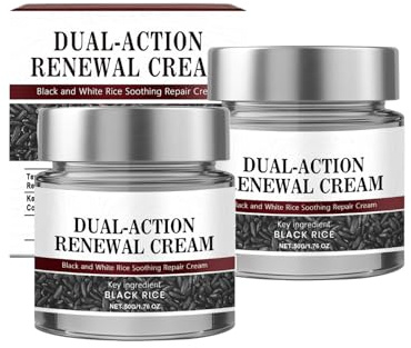 Dual-Action Renewal Cream – fuktkräm med svart ris och ris klänning, lugnande, reparerande och åtstramande kroppskräm, mycket effektiv dagkräm mot rynkor och fina linjer (2)