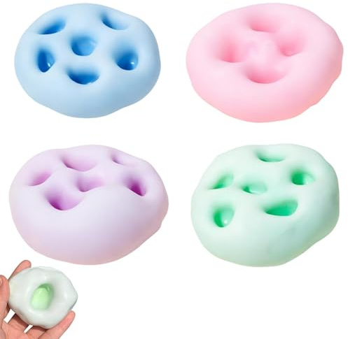 4 Stück Squishy, Fidget Toys, Squishy Bälle Quetschball Knetball Antistressball, Stressball Erwachsene, Knautschball Für Büro, Zuhause, Schule