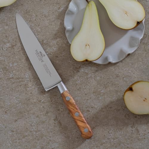 Sabatier Ideal Provençao Kockkniv, 100% smidd, 15 cm, blad och nitar i rostfritt stål, idealisk för att finhacka, skiva och hacka med precision, tillverkad i Frankrike