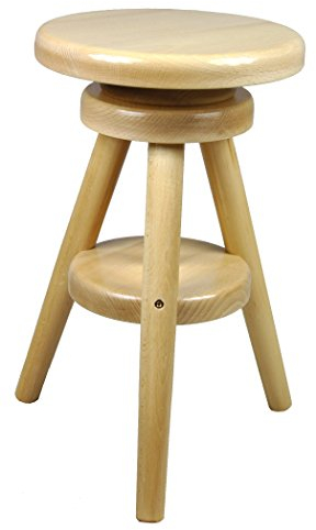 Magnetic Mobel® Hocker Massiv Schemel Stuhl Sitzmöbel Buche Drehhocker Barhocke 52-70cm (Lackiert Buche)