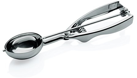 Eisportionierer aus Chromnickelstahl – ovale Form, Schaufelmaß 5,8 x 4,5 cm, langlebig & hygienisch, ideal für Eiskugeln und Desserts, 1/30 ltr.