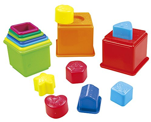 PlayGo - Uppsättning stapelbara kuber och geometriska figurer, 16 delar (44286)
