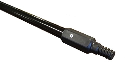 American Select Tubing 3900198 60 Black Powder Coated Metal Broom Handle with Black Hex Thread