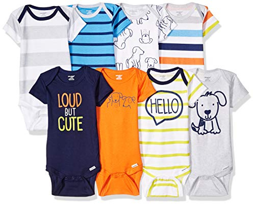 Onesies Brand Baby Boys 8-pack Short Sleeve Mix & Match Bodysuits And Toddler T-Shirt Set, Loud Cute Dog, 12 Months US