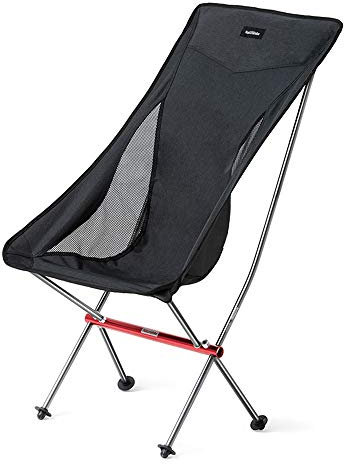 WANGLXFC Tragbar Campingstuhl Angelstuhl klappstuhl faltstuhl, mit Tragetasche, bis 150KG belastbar Unisex, Black