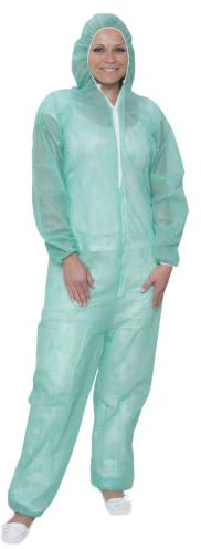BICAP 100 x Maleroverall - Einweg Maler Overall Maleranzug Fastnacht Karneval Freizeit (XXL, Grün)