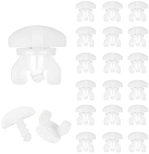 Esteopt 40 Stück Gardinenfeststeller, Universal Gardinenfeststeller Set für Schienensysteme, Zwischenfeststeller, Vorhangschiene Stopper, Endfeststeller, Gardinenschiene (transparent), Weiß