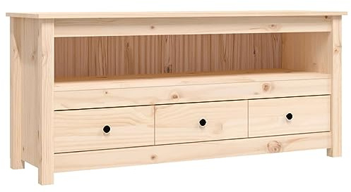 vidaXL TV Schrank Lowboard TV Möbel Tisch Board Sideboard Fernsehschrank Fernsehtisch HiFi-Schrank Wohnzimmer 114x35x52cm Massivholz Kiefer