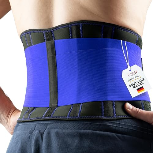 VIGO SPORTS Rückenbandage waschmaschinenfest - Anti-Schweiß Nierengurt für effektive Stabilisierung des Rückens - Rückenstützgürtel für Herren & Damen - wärmender Lendenwirbelstütze Gürtel