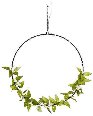 Bonetti Dekoring Ø 30 cm beleuchtet zum Aufhängen mit Rentier oder Mistelzweig Motiv, aus Metall, Moderne Fensterdeko (Mistelzweig)