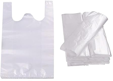 sacchetti trasparenti di plastica del supermercato del sacchetto della spesa delle borse 300pcs con l'imballaggio per alimenti della maniglia, 28.5x18cm