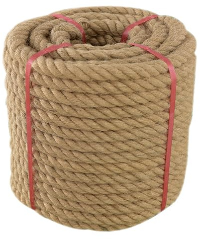 Goyappin Thick Twisted Manila Ropes 1/2inx100ft Natural Jute Rope Heavy Duty Hemp Rope for Swing Bed, Crafts, Railing, Tug of War, Landscaping, Gardening, Bundling, Hammock, Home Decorating