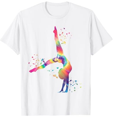 Floor Gymnastics Team Equipment Gymnasts Coaches Turnerin mit Boden Mädchen Kinder Rhythmische Gymnastik T-Shirt Multicolored S Kleines Crew Neck Kurzarm