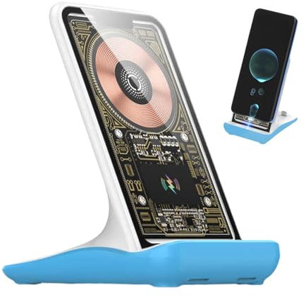LearnLyrics Caricabatterie per telefono senza fili – Ricarica rapida senza fili, stazione di ricarica per smartphone | Stazione di ricarica verticale senza fili per telefono, tappetino di ricarica