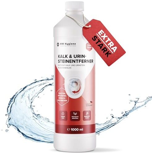 MM HYGIENE® Urinsteinentferner EXTRA STARK 1000ml - starker WC Reiniger & Toilettenreinger & Kalkentferner - entfernt hartnäckigste Ablagerungen aus Kalkstein, Urinstein und Braunstein