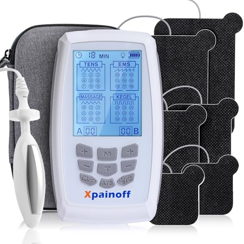 Xpainoff TENS Unit & EMS Pelvic Floor Muscle Exercise,36 Modes Rechargeable Dual Channel EMS Massager Machine with Pelvic Floor Muscle Electrode Probe and Travel Case