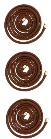 HAPINARY 3piezas Cinta Para Cabello De Pu Cuero Ajustable Alambre Para Coletas Accesorios Para Cabello Color Pardo