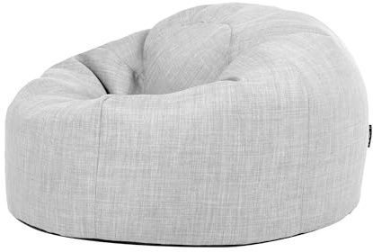 Icon Kingston Sitzsack, Grau, Stoff für Drinnen und Draußen, Sitzsack Erwachsene mit Füllung, Lounge Sessel, Lounge Stuhl, Garten, Terrasse, Wohnzimmer, Wohnzimmer Möbel