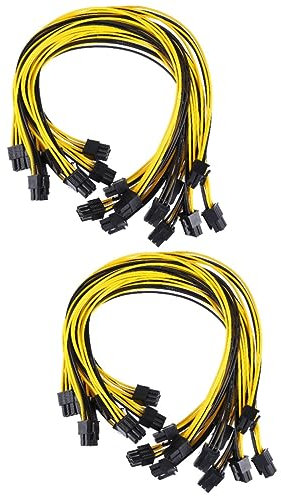 DOITOOL 2 Series Cable De Energía Practicos Alargadera Fuerza Extensor Cable De Extensión De Tarjetas Gráficas Cable De Alimentación De 6 Pines Cobre Estañado 10 Piezas